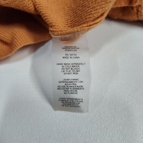 Vila Milano V-Neck Sweater Womens XL Textured Bishop Sleeves Peach Color - Picture 7 of 7